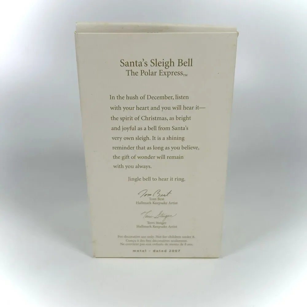 2007 HALLMARK Keepsake POLAR EXPRESS SANTA'S SLEIGH BELL Christmas Ornament